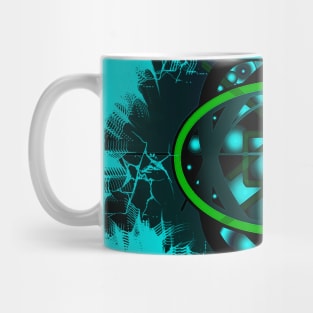 An abstract with a green oval Mug